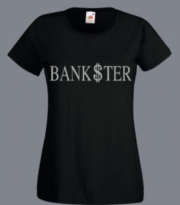 t-shirt z napisem bankster